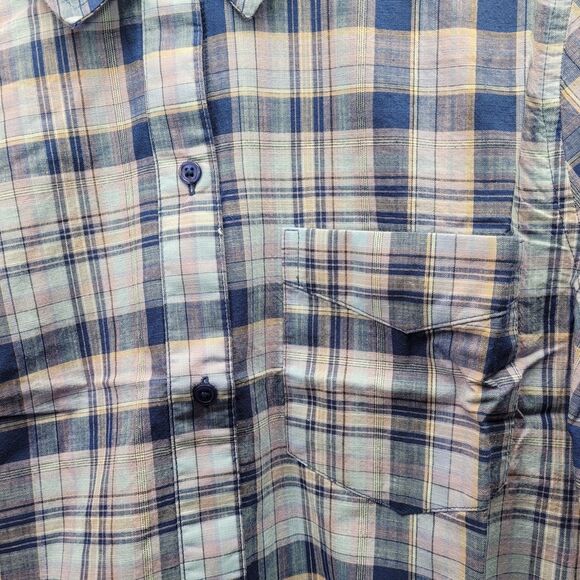 Goodthreads Women's Plaid Washed Button-UpShirt Blue Long Sleeve Size Medium - Picture 5 of 14